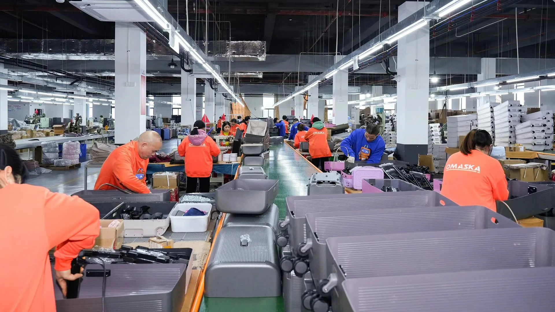 Luggage assembly production line